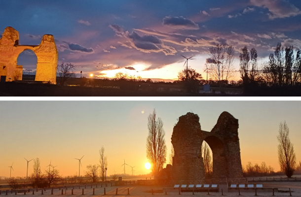 Die Sonne beim Heidentor in Petronell-Carnuntum
