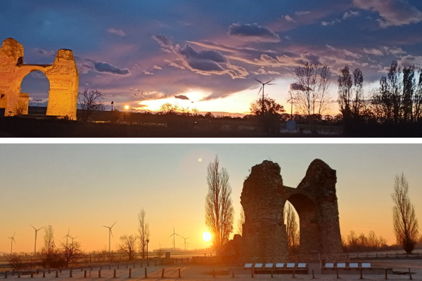 Die Sonne beim Heidentor in Petronell-Carnuntum